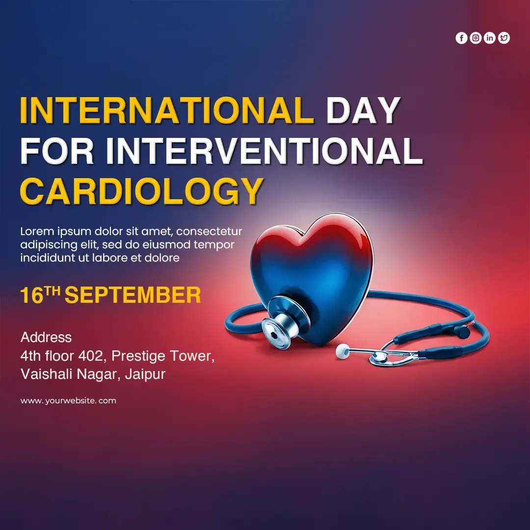 Heart Health Awareness Instagram Post PSD for Interventional Cardiology